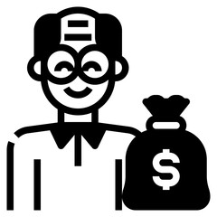 retirement fund outline icon
