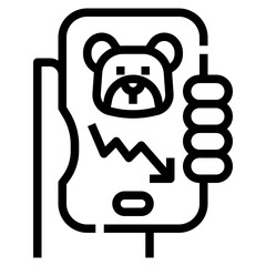 Bear market outline icon