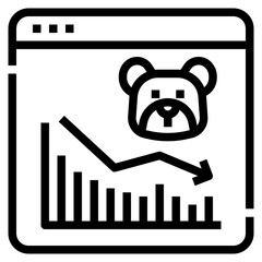Downtrend outline icon