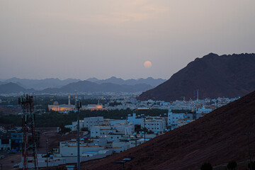 sunset over the Madinah city
