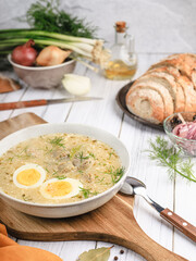 polish soup with sausage