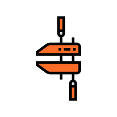 hand screw clamp color icon vector. hand screw clamp sign. isolated symbol illustration