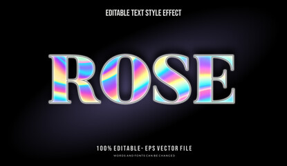 Holograhic text style effect. Editable vector fonts