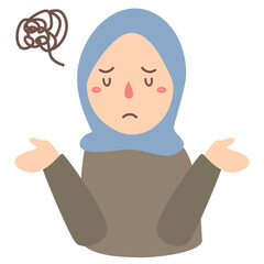 thinking cofuse hijab girl