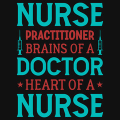 Fototapeta premium Nurse typography tshirt design
