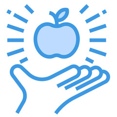 apple blue outline icon