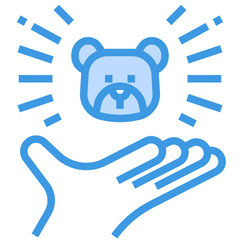 bear market blue outline icon