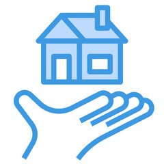 housing blue outline icon
