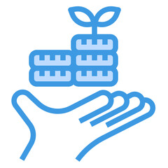 investment blue outline icon