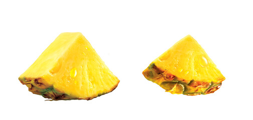 PINEAPPLE, SLICE, isolated on white background, realism, photo realistic