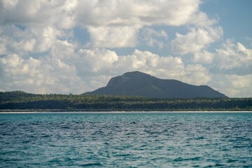 tropical island at the coral reef in australia