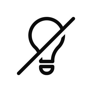 recommend clip art: Turn off the light vector icon isolated on white background. Crossed out light bulb icon.