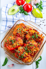 Vegetarian stuffed peppers.
