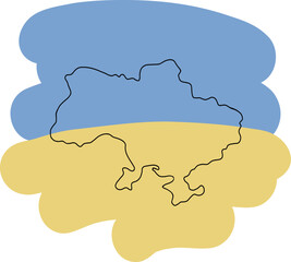 Peace for Ukraine vector illustration. Ukrainian national symbol - flag. Stop the war