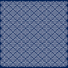 Seamless pattern of kawung batik from Indonesia. Illustration of a modern and simple repeating Javanese batik motif for background.