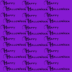 happy halloween holiday autumn lettering purple