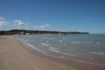 Italy, Marche: Foreshortening of the Sea of Fano.