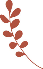 Simple autumn leaf in red color. Autumn design tree element. Vector illustration