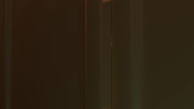 A door of the closet opens slowly and there is a spooky ghost of the girl 3D 4K Halloween animation