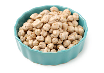 Chickpeas in a pile isolated on a white background