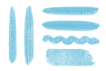 Vector collection of magical Christmas watercolor brushes with sparkles and stars in blue.