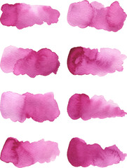 Set of watercolor stain banners. Watercolor splash. Colorful watercolor vector blots on white background
