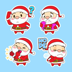 cute santa claus vector set, xmas illustration