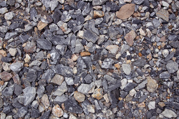 dirty pebble stone texture background on the ground