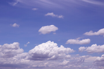 white clouds and blue sky background