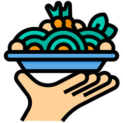 food filled outline icon