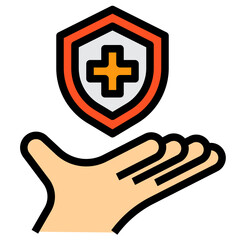 insurance filled outline icon