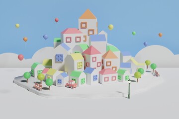 City background. 3d rendering