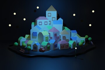 City background. 3d rendering