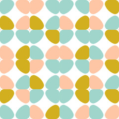 Geometric vector seamless pattern. Modern background with simple shapes in pastel colors.