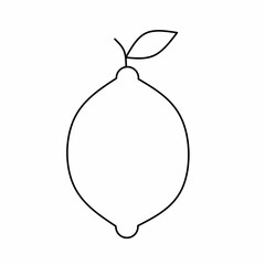 Single lemon line icon in linear style isolated on white background. Simple pictogram symbol for a classy logo. Thin black line vector.