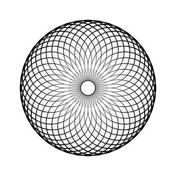 recommend clip art: Abstract Circle Lines Spirograph Pattern. Round Rotation Design Element.