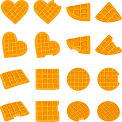 various sweet tasty waffles