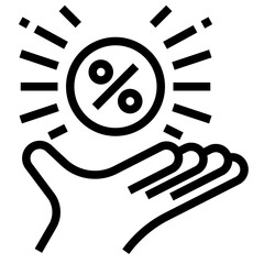 discount outline icon