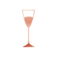 Copper Metallic Wine Glass