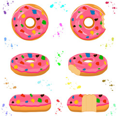 various sweet tasty donut
