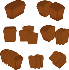Various sweet tasty baked bread