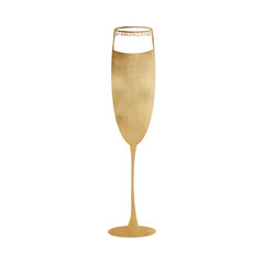 Gold Metallic Wine Glass