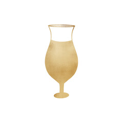 Gold Metallic Wine Glass