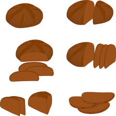 Various sweet tasty baked bread