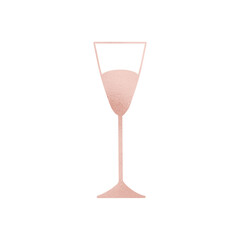 Pink Metallic Wine Glass