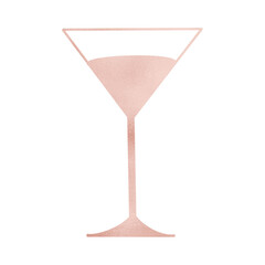 Pink Metallic Wine Glass