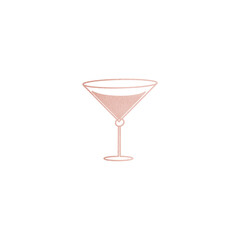 Pink Metallic Wine Glass
