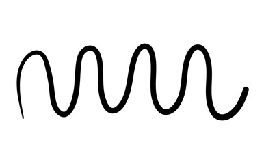 Hand painted line. Creativity and art, childrens pencil drawing. Education and training. Graphic element for printing on fabric. Poster or banner for website. Cartoon flat vector illustration