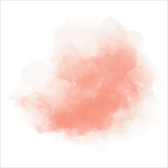 Red orange watercolor background. Abstract vector paint splash, isolated on white backdrop. Aquarelle texture.