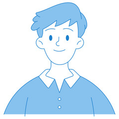 man blue outline icon